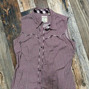 Roper Purple and White Geometric Shirt